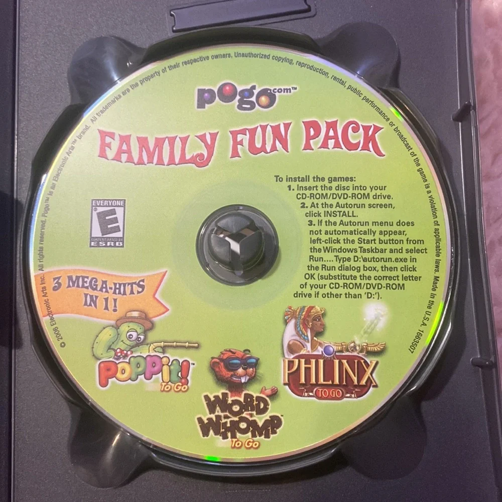 Pogo Family Fun Pack: Vintage Game Poppit! / Word Whomp / Phlinx To Go 2006